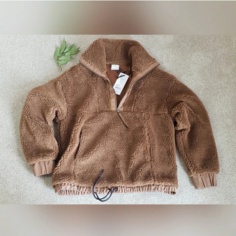 🌟SEE NEW LISTING🌟🎉HP!🎉🍯Varley Appleton•Deep Turmeric Honey Tan Sherpa Teddy - Picture 1 of 10
